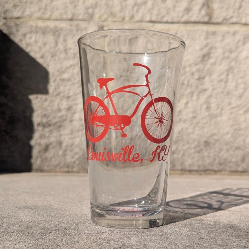 Red Bike Moment Pint Glass