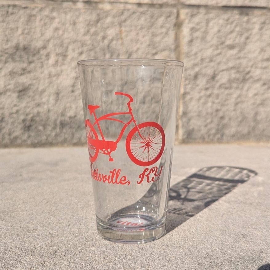 Red Bike Moment Pint Glass